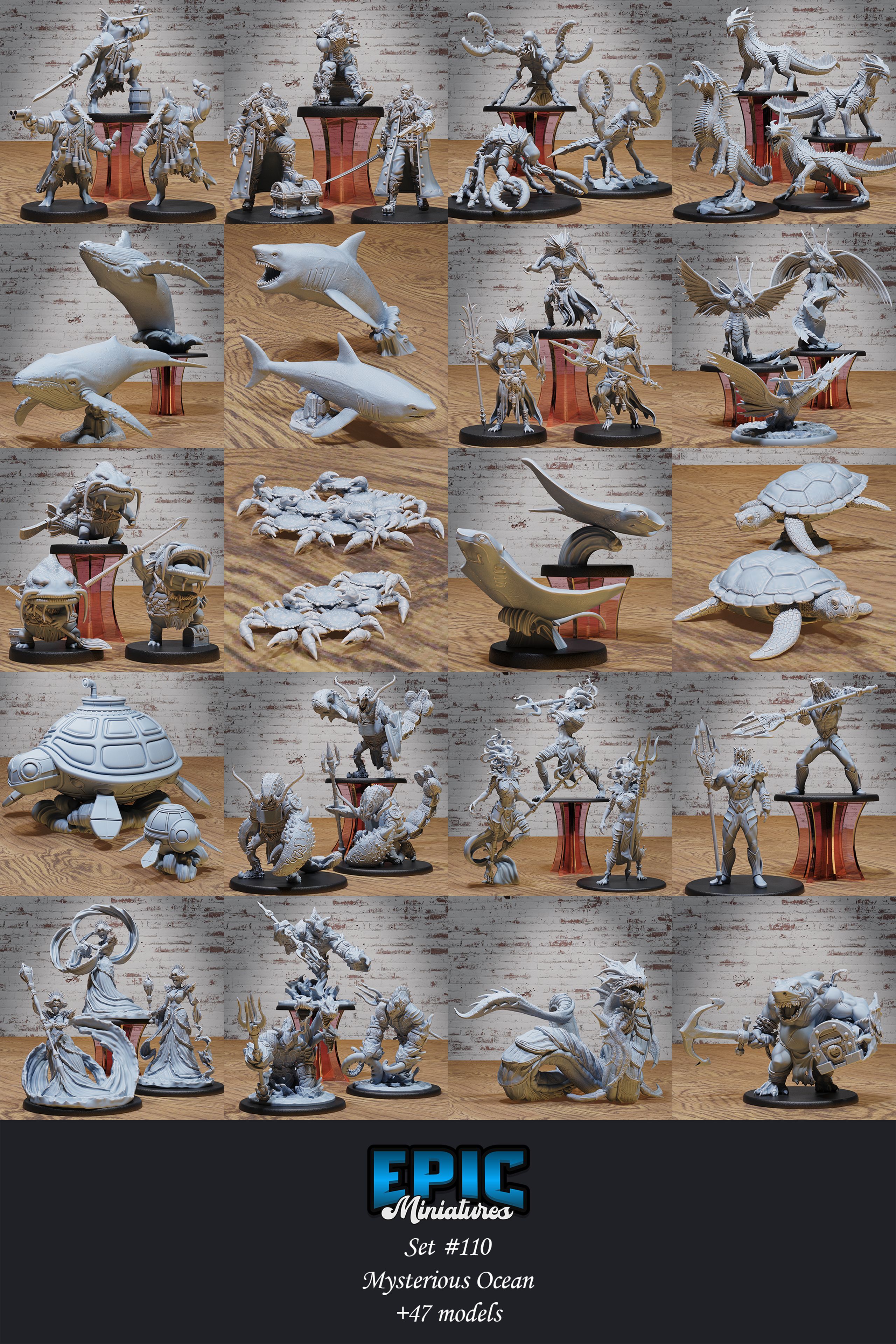 Mysterious Ocean Set / Water & Sea Encounter / Underwater Fish & Pirate Collection / Pre-Supported
